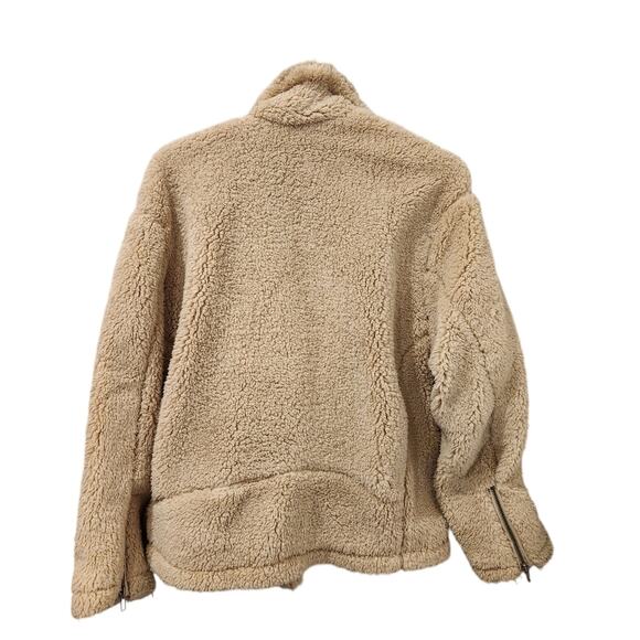 Free People So Cozy Slouchy cream sherpa moto jacket size small - Picture 7 of 11
